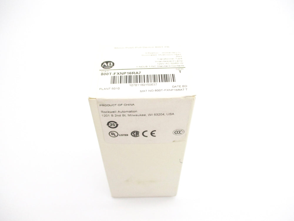 ALLEN BRADLEY 800T-FXNP16RA7 SER. T (WH) NSFS