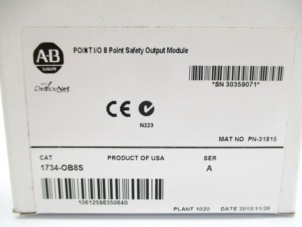 ALLEN BRADLEY 1734-OB8S SER. A DATE: 2013 NSFS