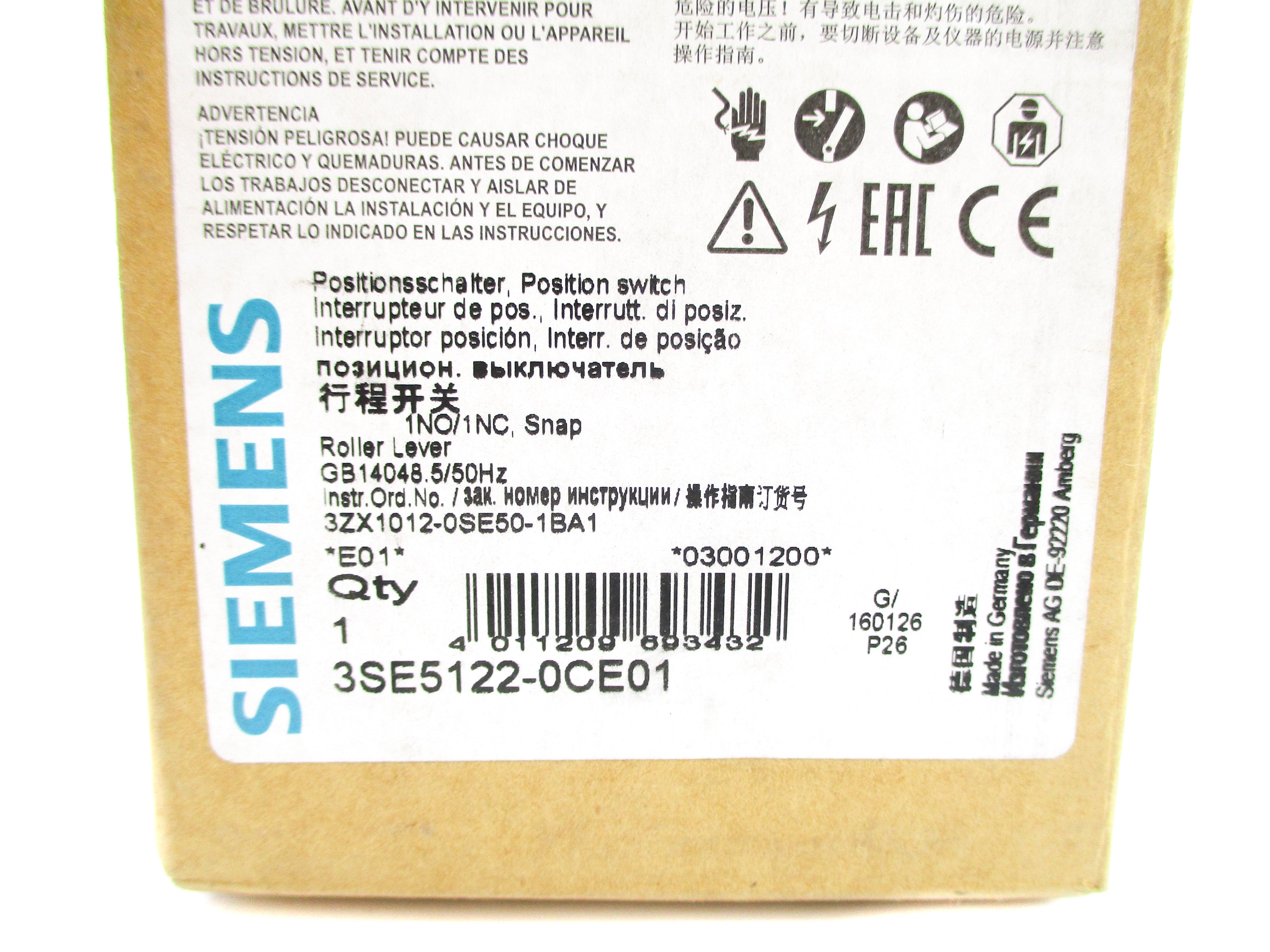 SIEMENS 3SE5122-0CE01 400V 6A NSMP