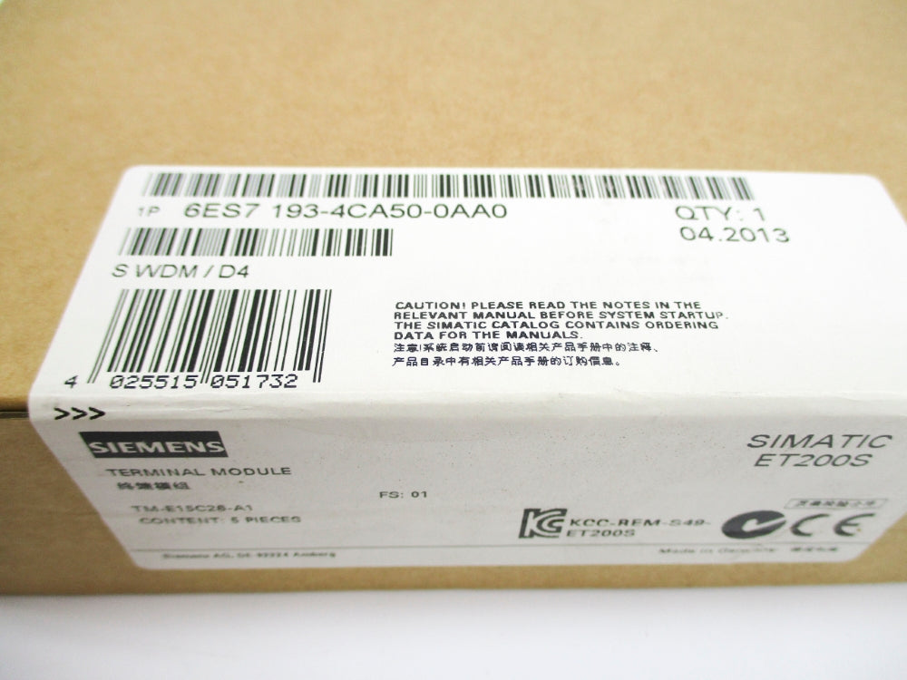 SIEMENS 6ES7193-4CA50-0AA0 (PKG OF 5) NSFS