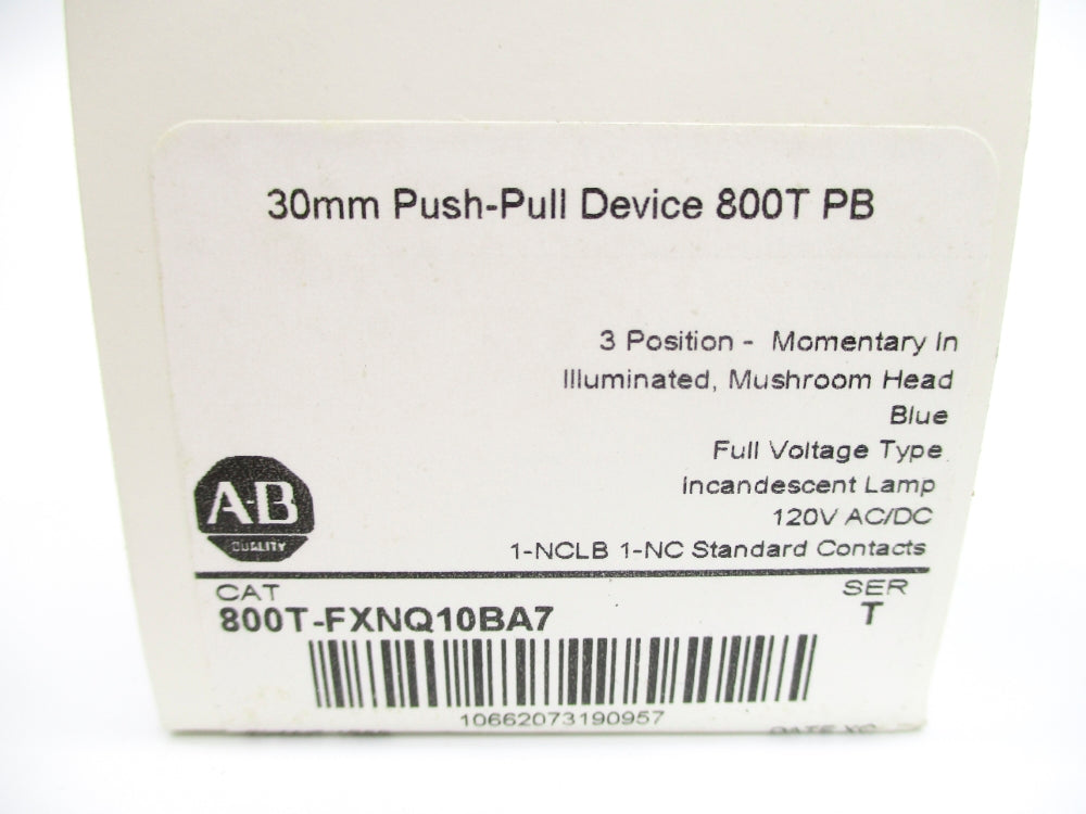 ALLEN BRADLEY 800T-FXNQ10BA7 SER. T (WH) NSMP