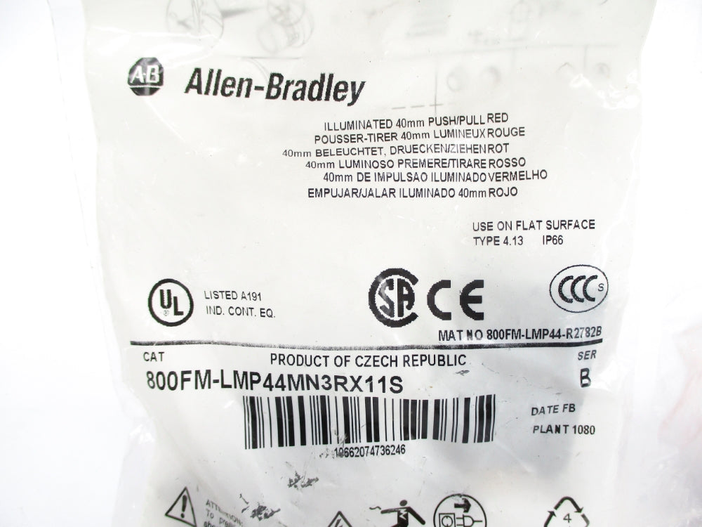 ALLEN BRADLEY 800FM-LMP44MN3RX11S SER. B NSMP