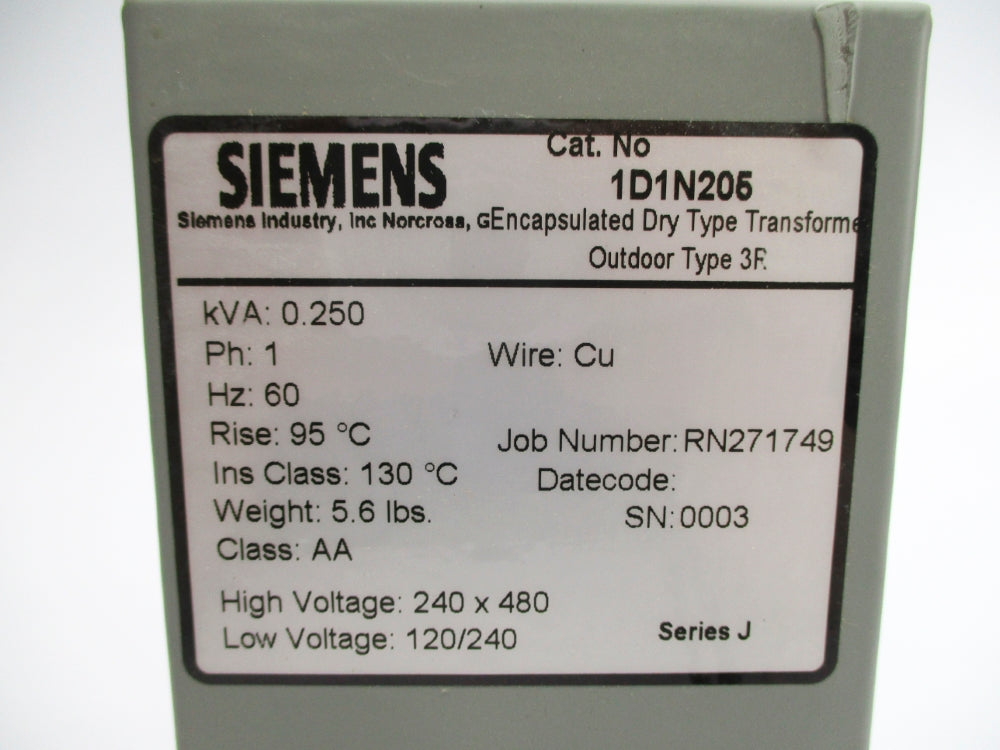 SIEMENS 1D1N205 0.250KVA NSNP