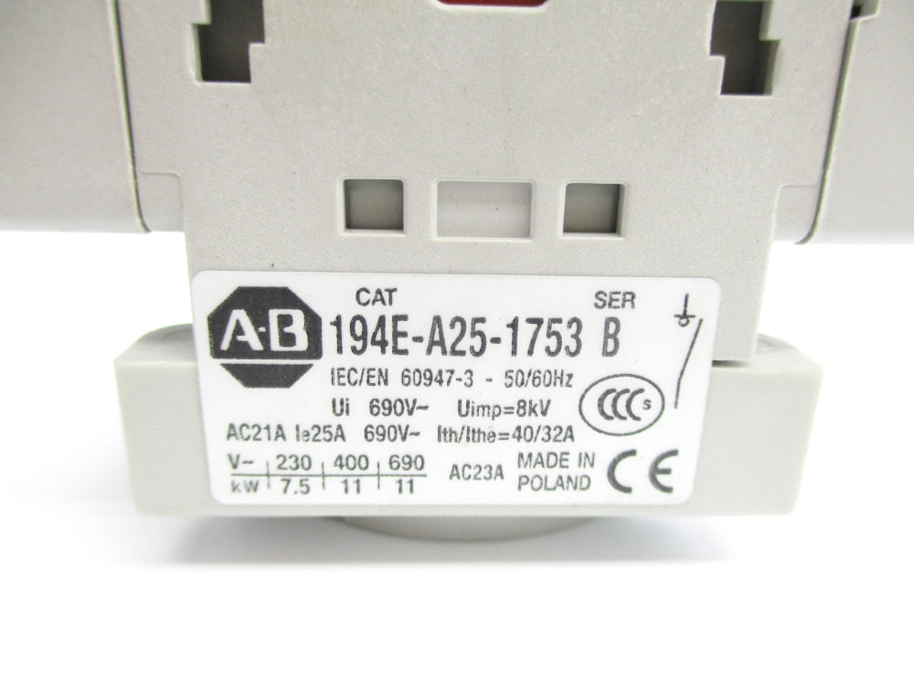 ALLEN BRADLEY 194E-A25-1753 SER. B 690V 40/32A NSNP