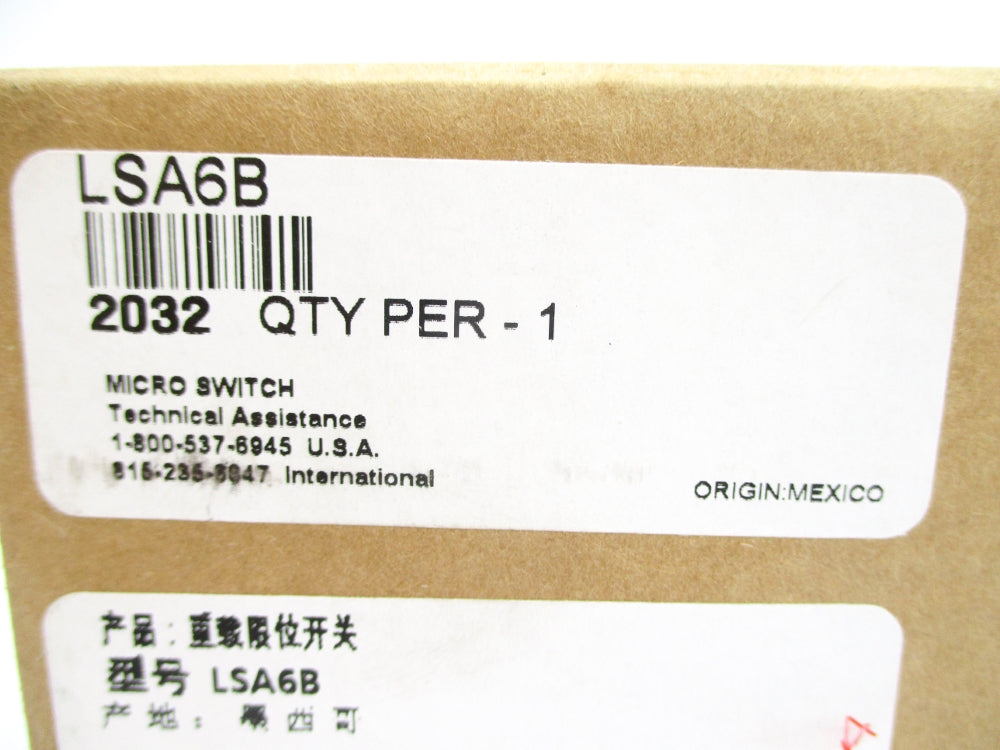 MICRO SWITCH LSA6B 600VAC 10A NSMP