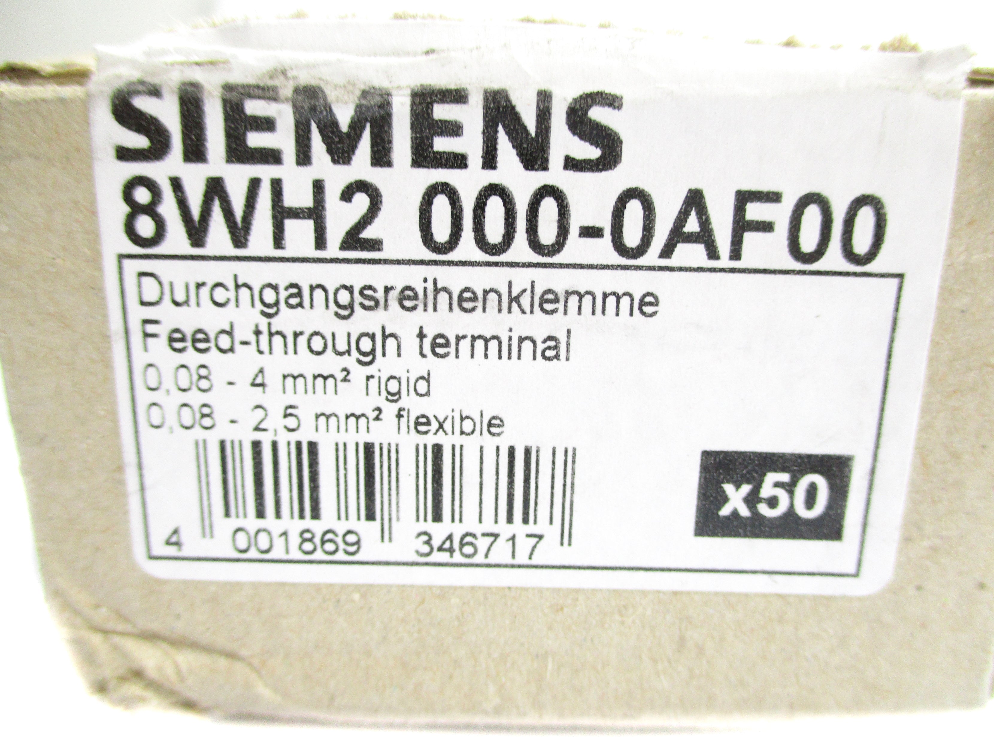 SIEMENS 8WH2000-0AF00 (PKG OF 50) NSMP