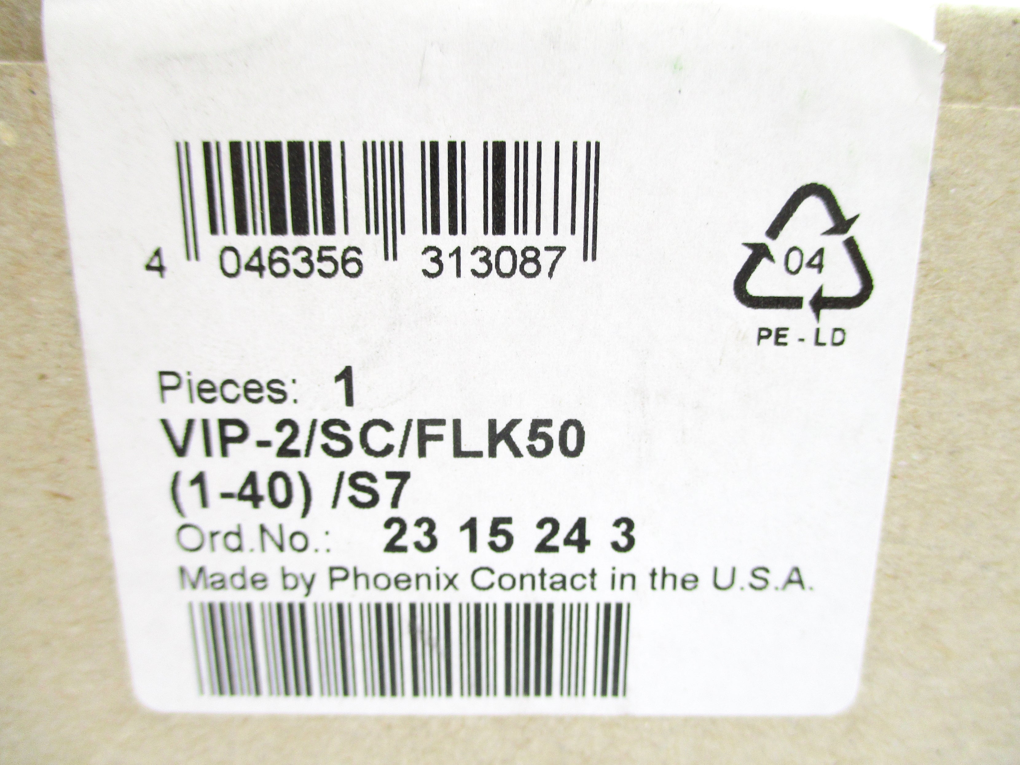 PHOENIX CONTACT VIP-2/SC/FLK50(1-40)/S7 NSFS