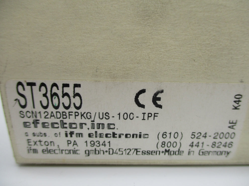 IFM EFECTOR ST3655 SCN12ADBFPKG/US-100-IPF 20-36VDC NSMP
