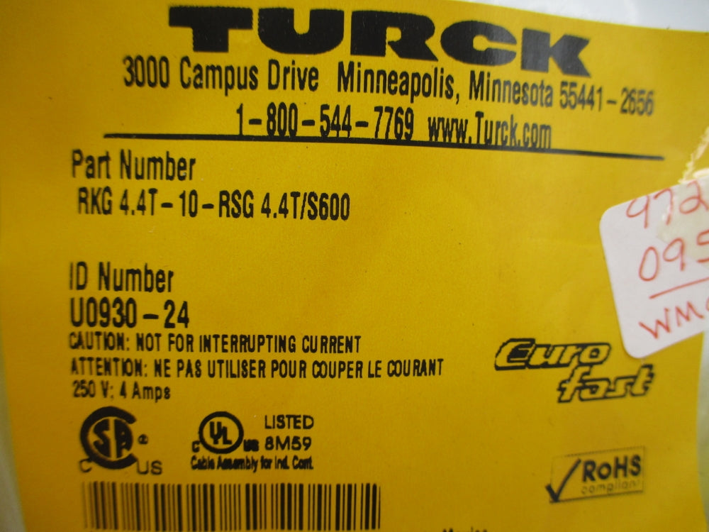 TURCK RKG4.4T-10-RSG4.4T/S600 U0930-24 NSMP