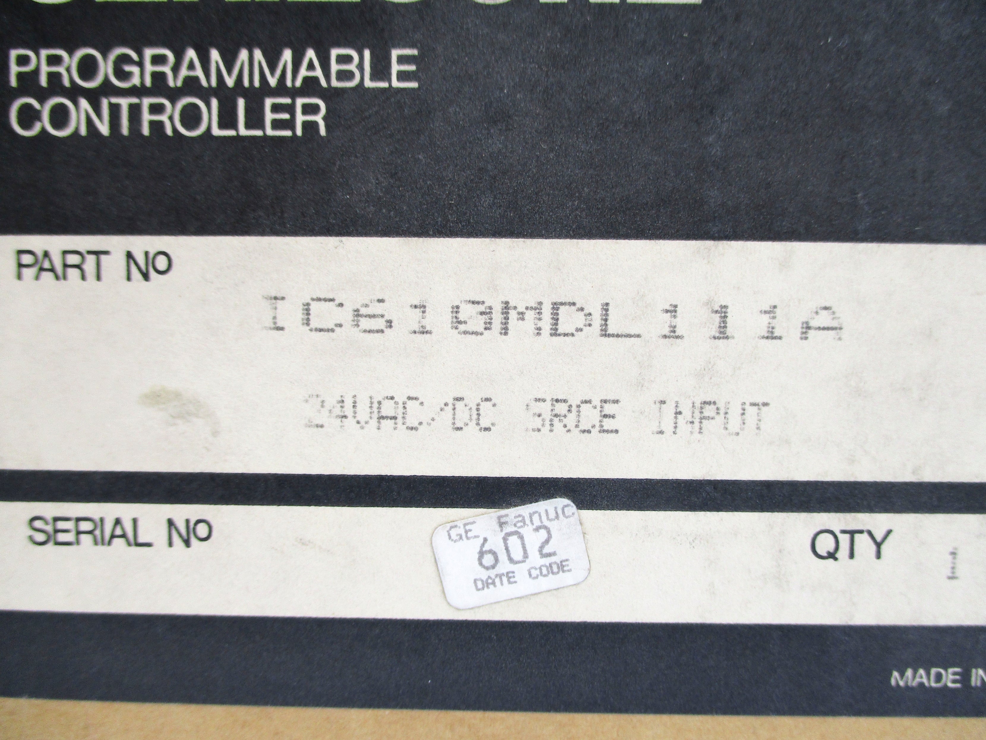 GE FANUC IC610MDL111A NSMP