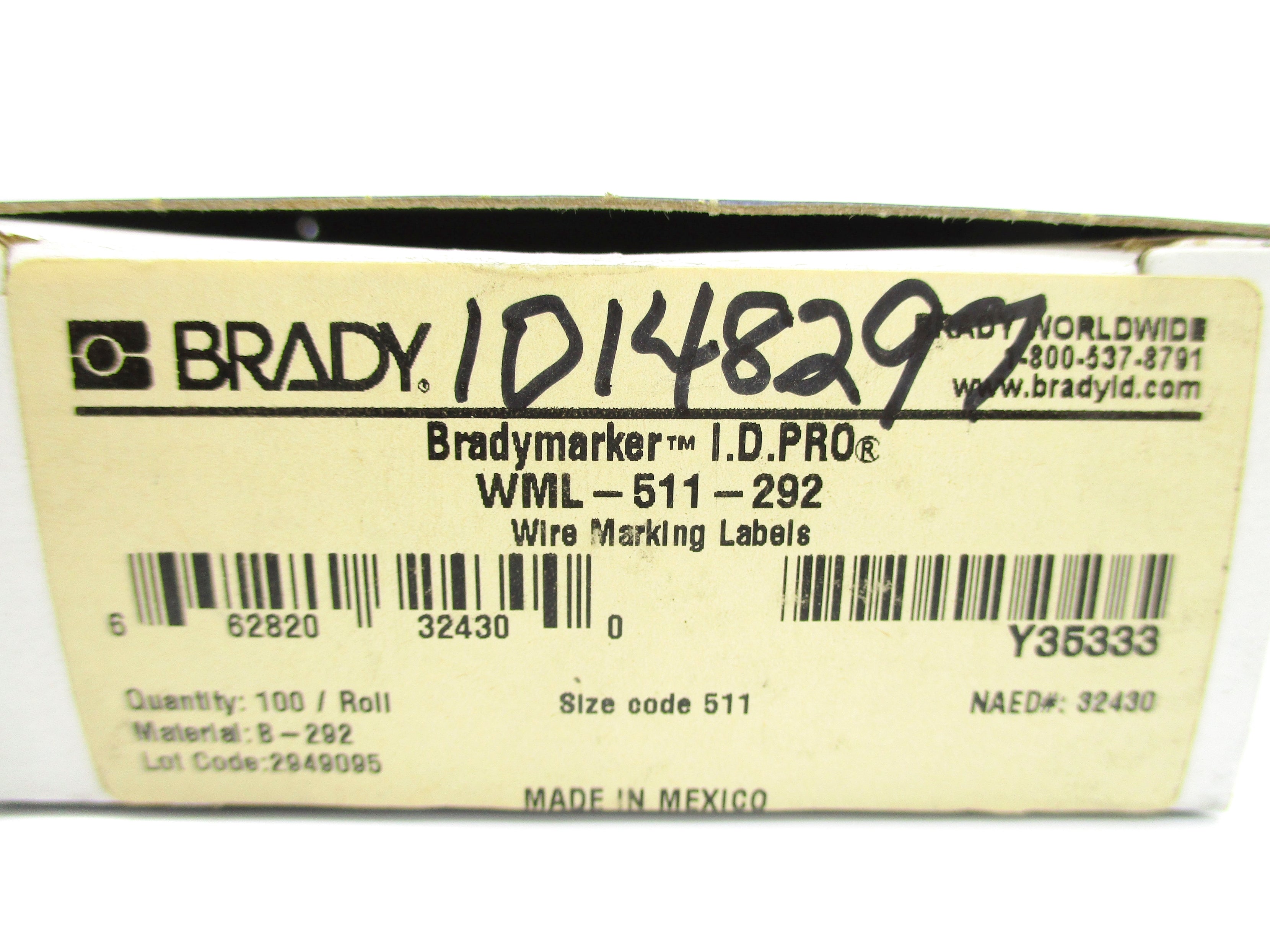 BRADY WML-511-292 NSMP