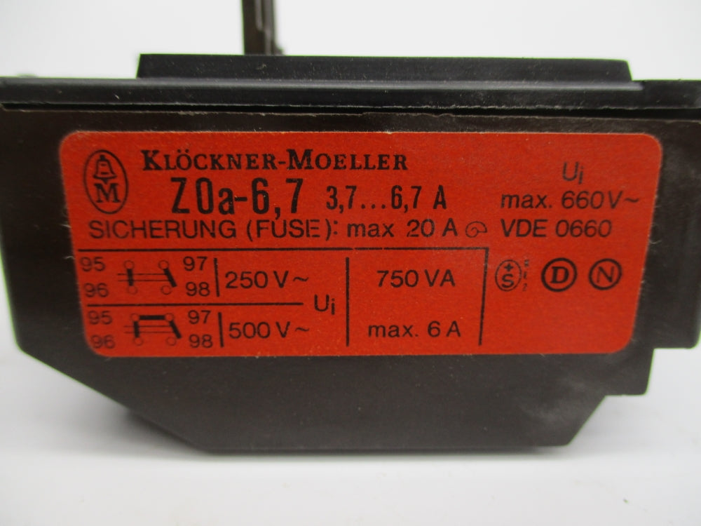KLOCKNER MOELLER Z0A-6,7 3.7-6.7A NSNP