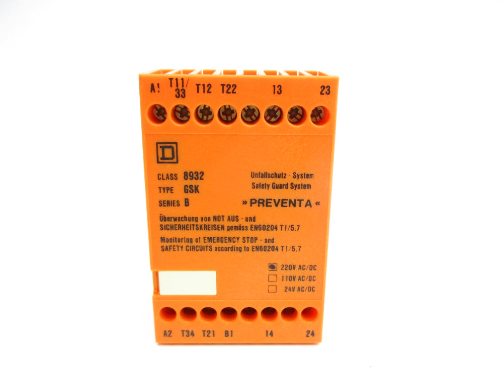 SQUARE D 9305273404 8932GSK SER. B 220VAC/DC NSNP