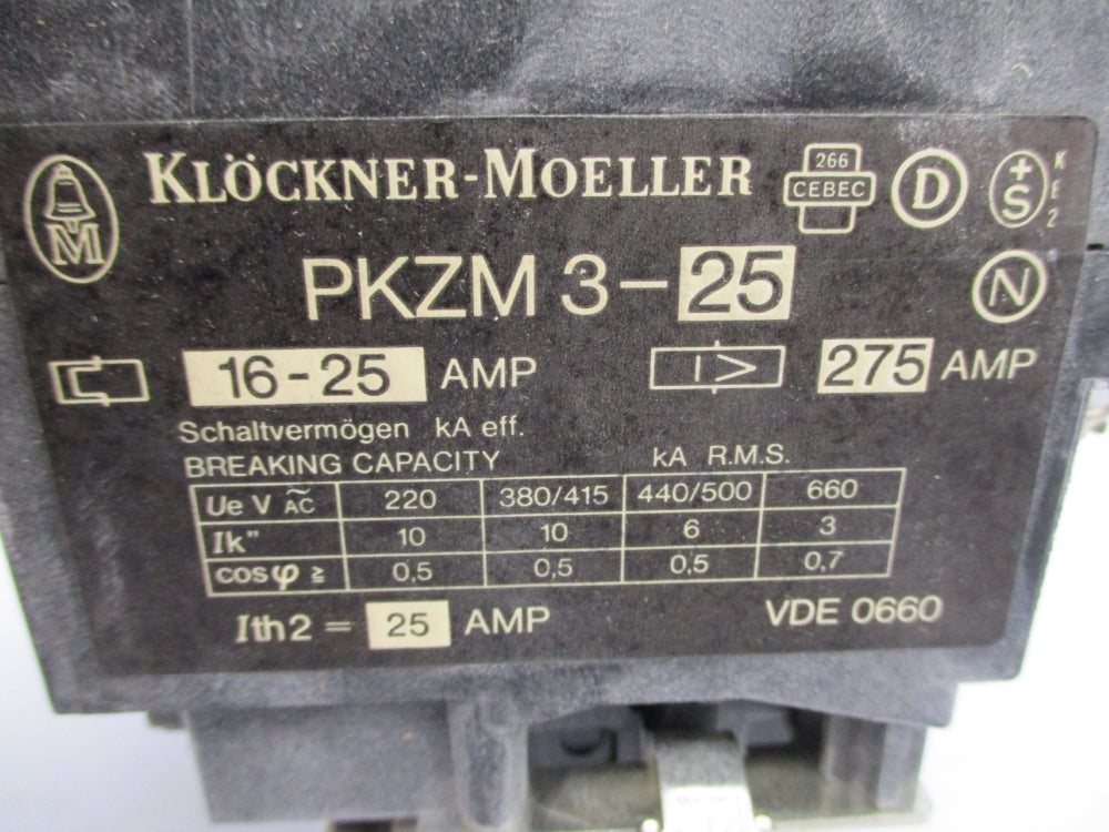KLOCKNER MOELLER PKZM3-25 NSNP