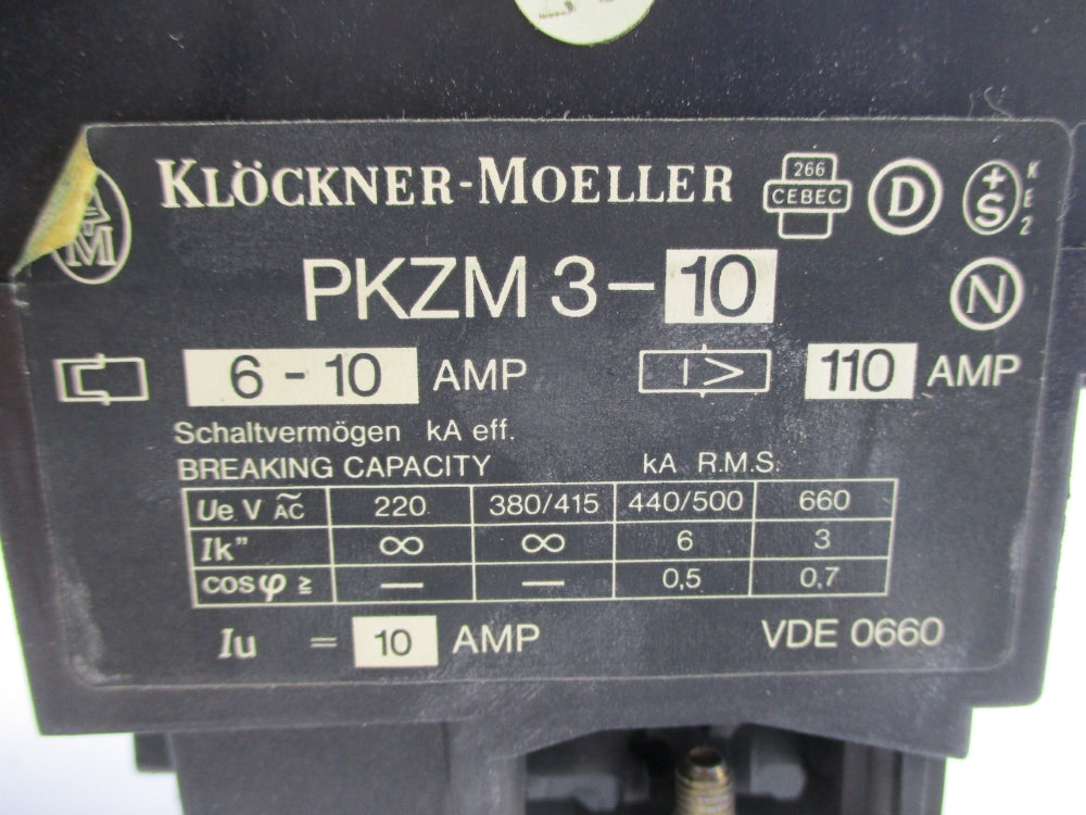 KLOCKNER MOELLER PKZM3-10 NSNP