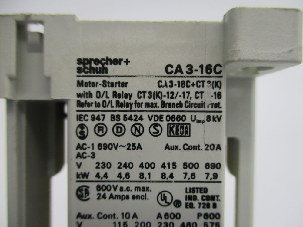 SPRECHER+SCHUH CA3-16C-10 24VDC NSNP