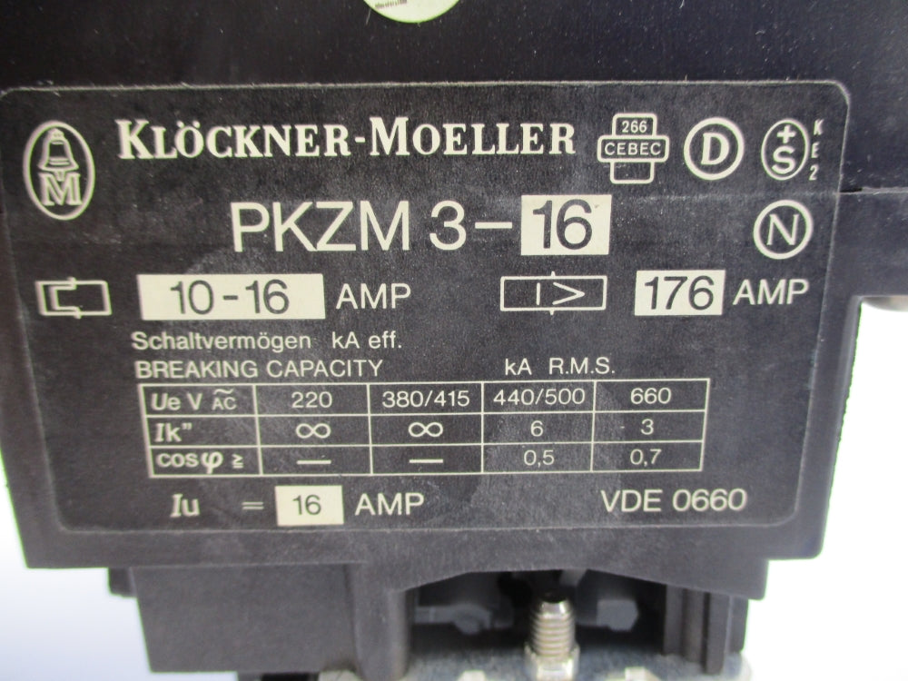 KLOCKNER MOELLER PKZM3-16 NSNP