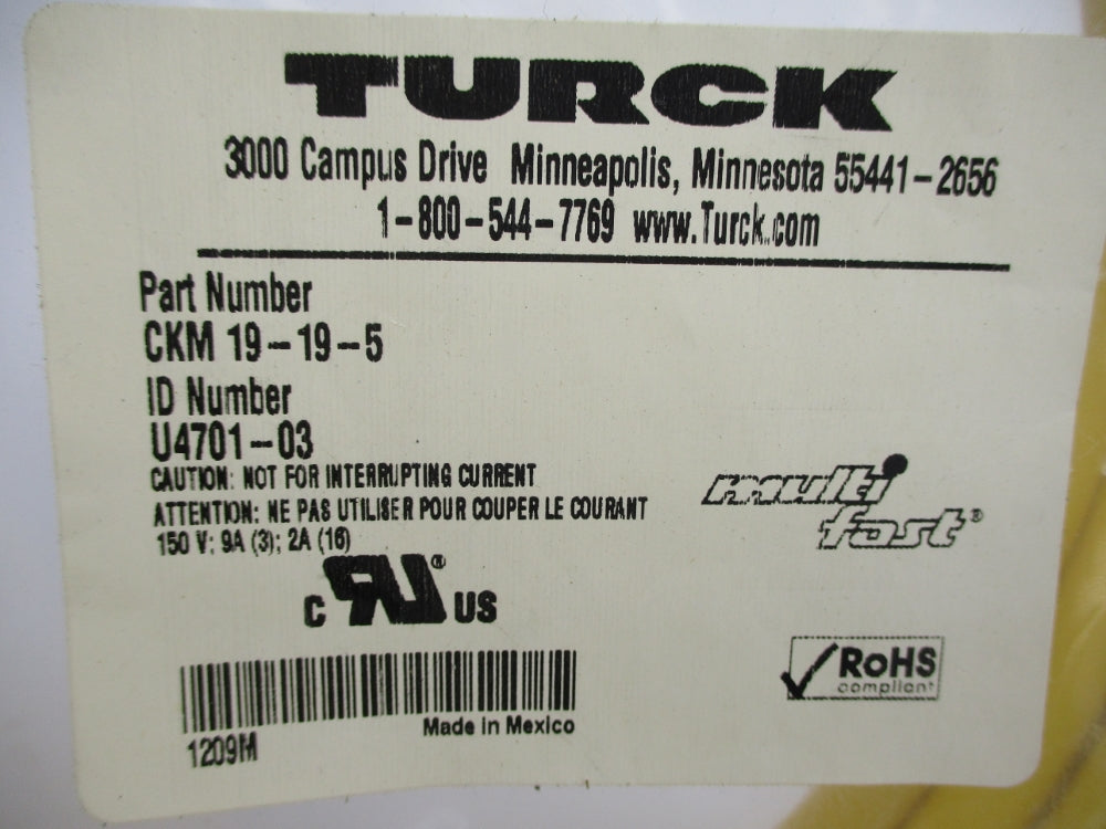 TURCK CKM19-19-5 U4701-03 NSMP