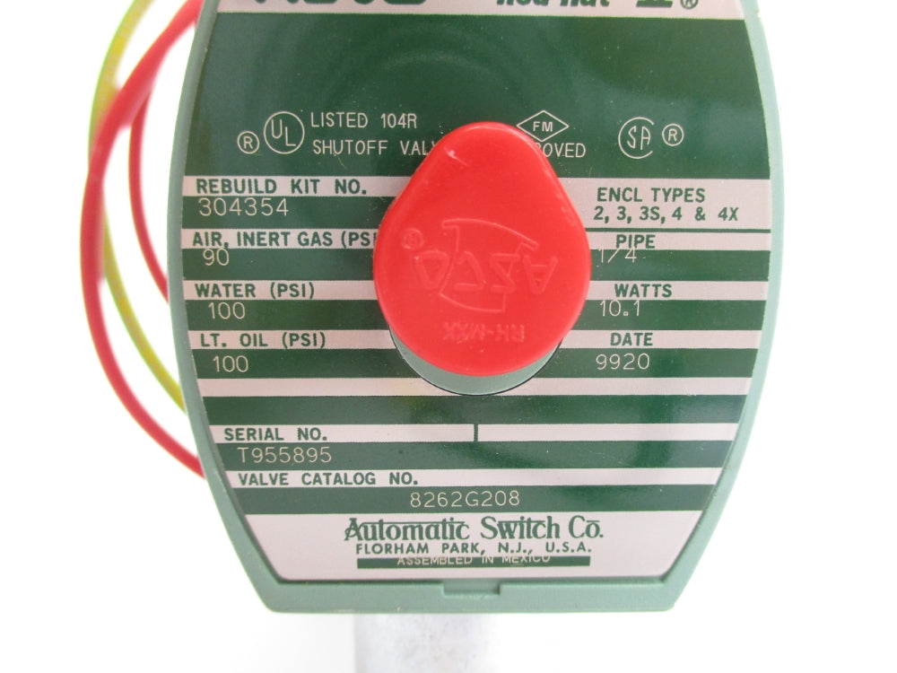 ASCO 8262G208 110/120V 100PSI 1/4" NSNP