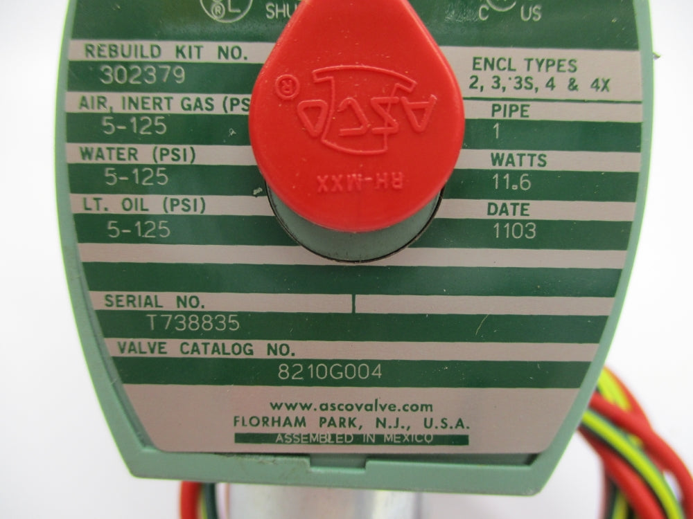 ASCO 8210G004 5-125PSI 24/DC NSNP