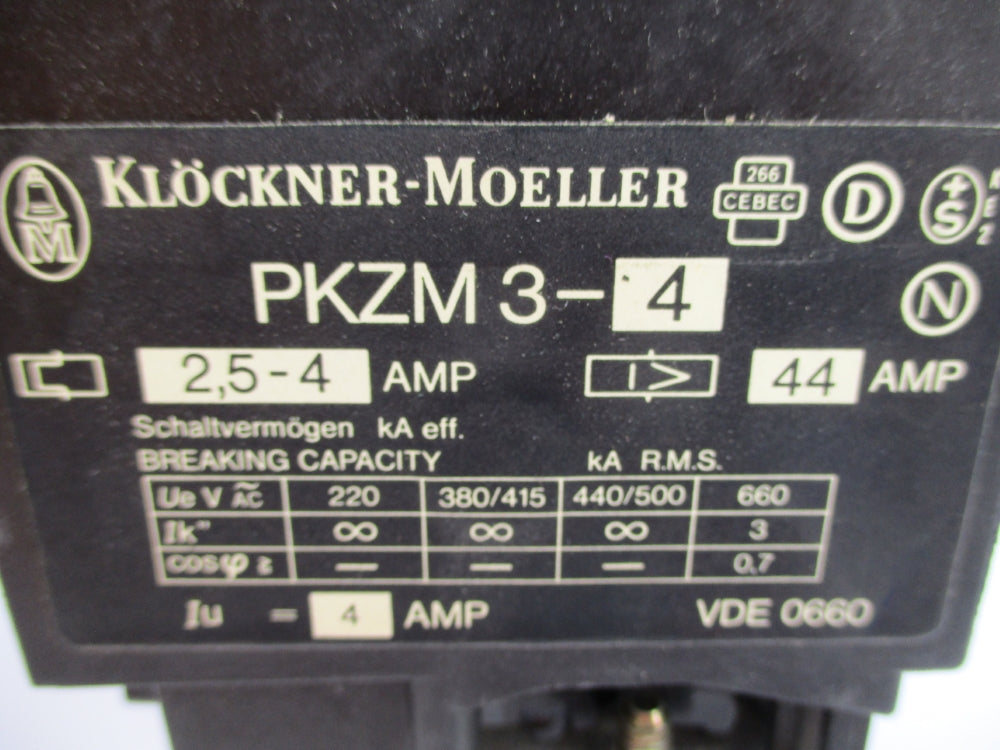 KLOCKNER MOELLER PKZM3-4 NSNP