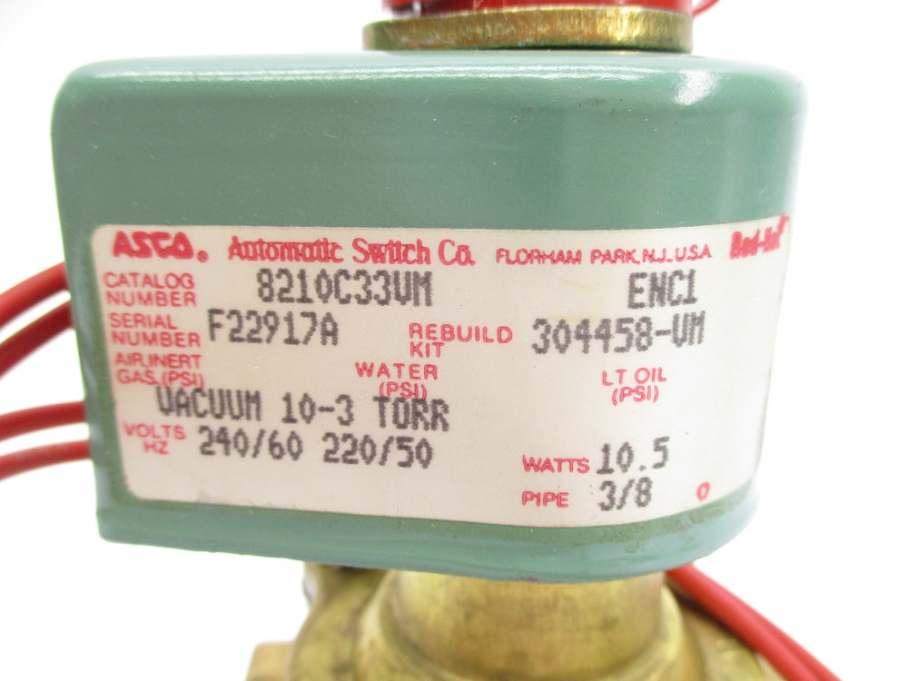 ASCO 8210C33VM 220/240V 3/8" NSNP
