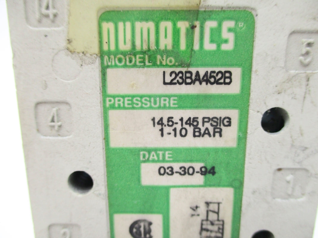 NUMATICS L23BA452B 14.5-145PSIG 24VDC UNMP