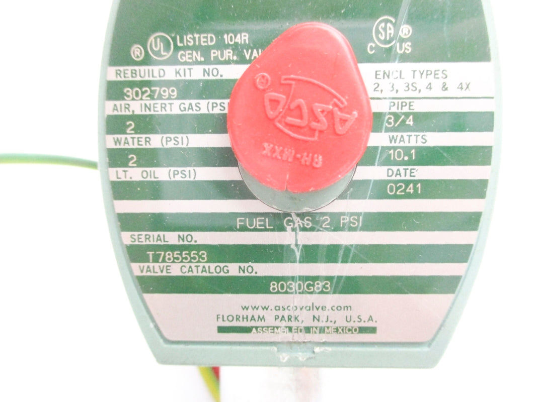 ASCO 8030G83 2PSI 110/120V UNMP