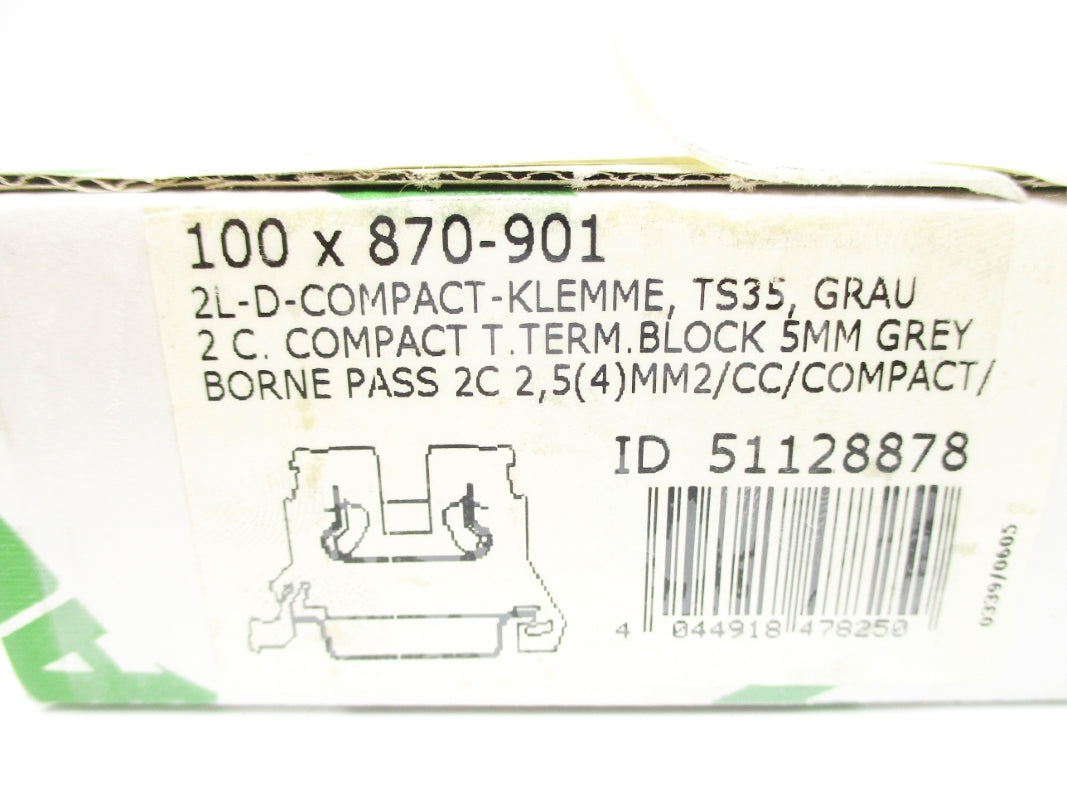 WAGO 870-901 51128878 (PKG OF 100) NSMP