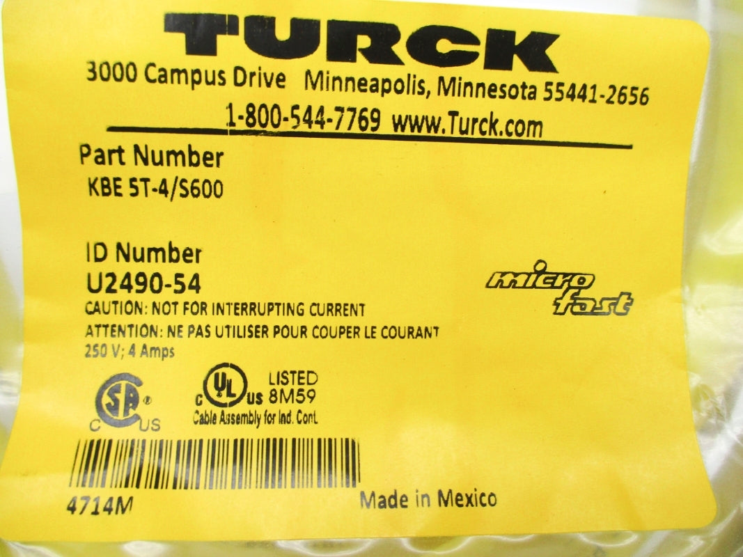 TURCK KBE5T-4/S600 U2490-54 NSMP