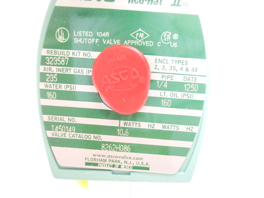 ASCO 8262H086 160-235PSI 24/DC NSMP