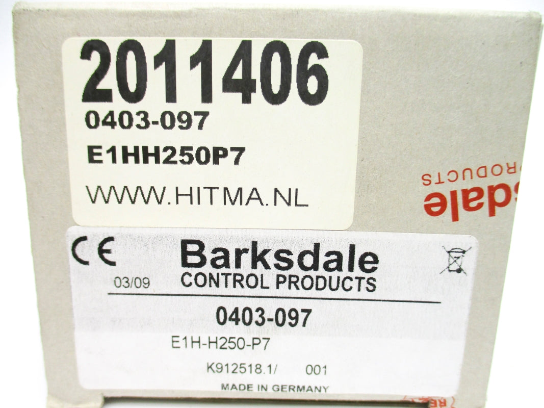 BARKSDALE 0403-097 E1H-H250-P7 2.1-17.0 NSMP