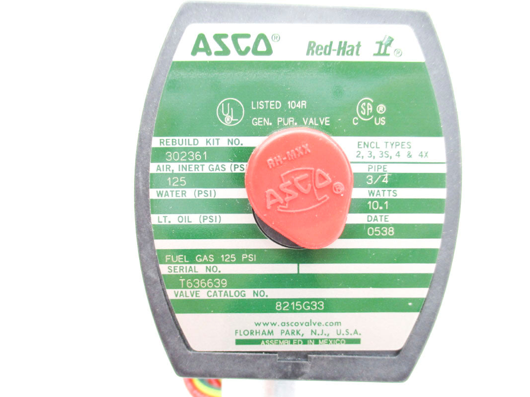 ASCO 8215G33 110/120V 125PSI 3/4"  NSMP