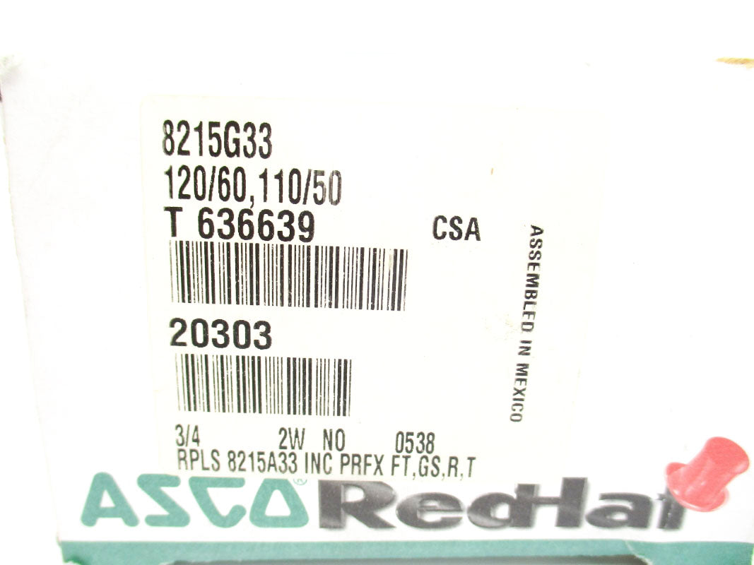 ASCO 8215G33 110/120V 125PSI 3/4"  NSMP
