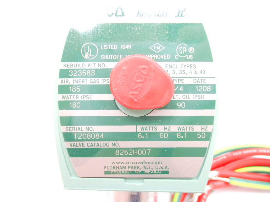 ASCO 8262H007 220/240V 90-185PSI 1/4" NSMP