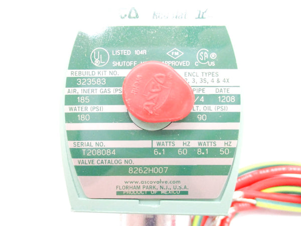 ASCO 8262H007 220/240V 90-185PSI 1/4" NSMP