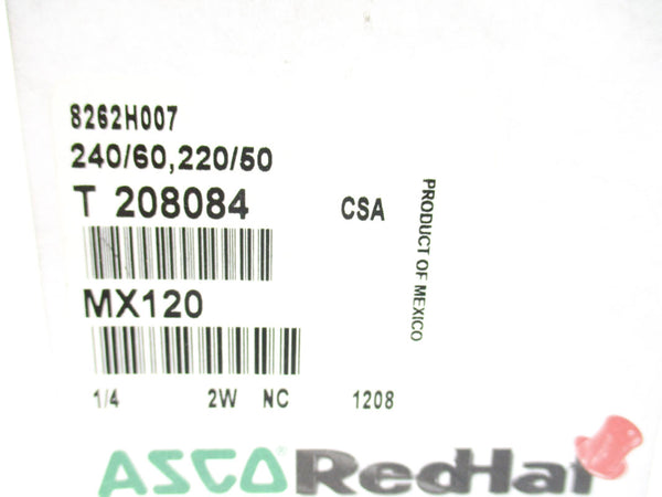 ASCO 8262H007 220/240V 90-185PSI 1/4" NSMP