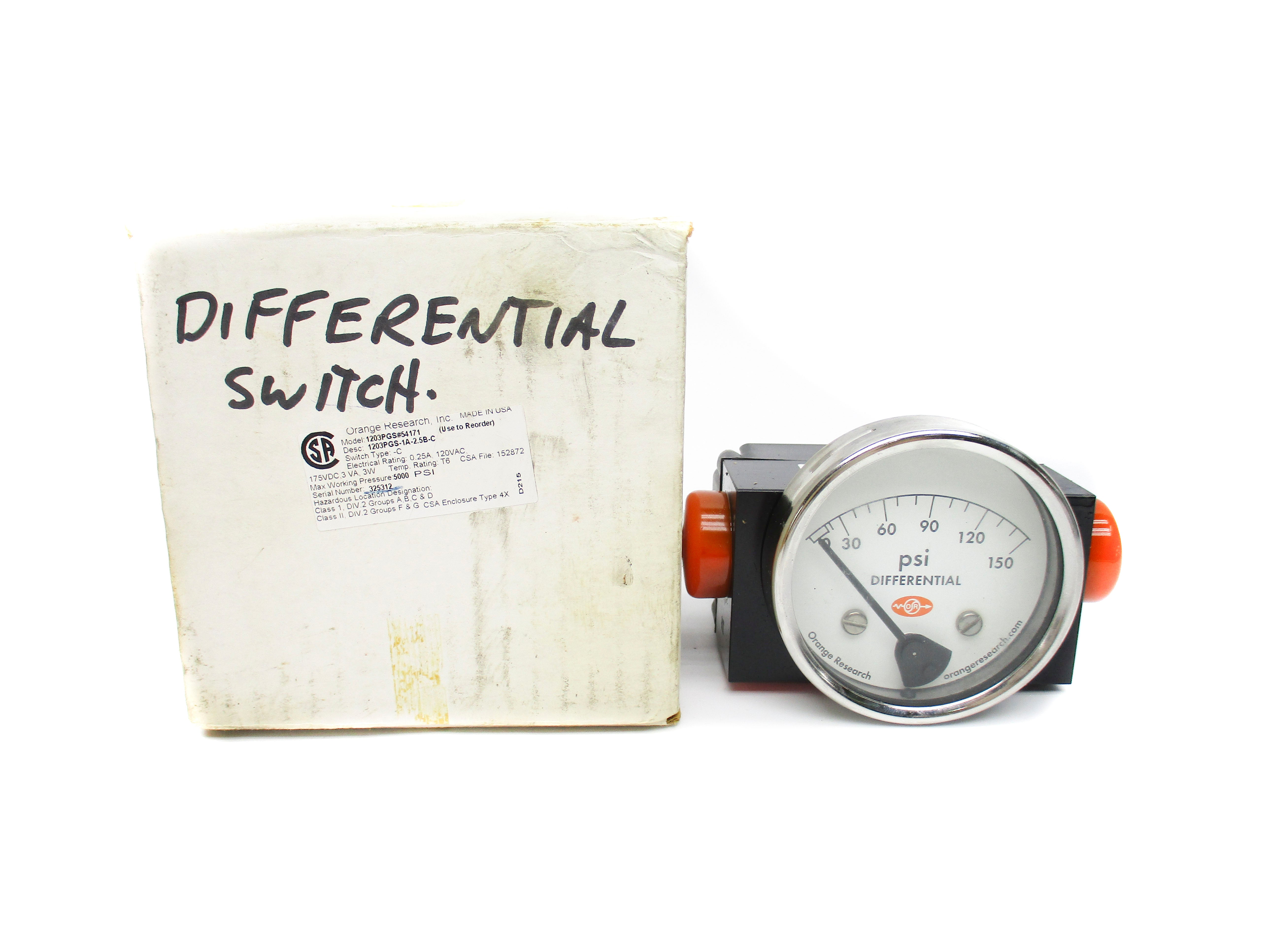 ORANGE RESEARCH 1203PGS-1A-2.5B-C 1203PGS#54171 0-150PSI NSMP