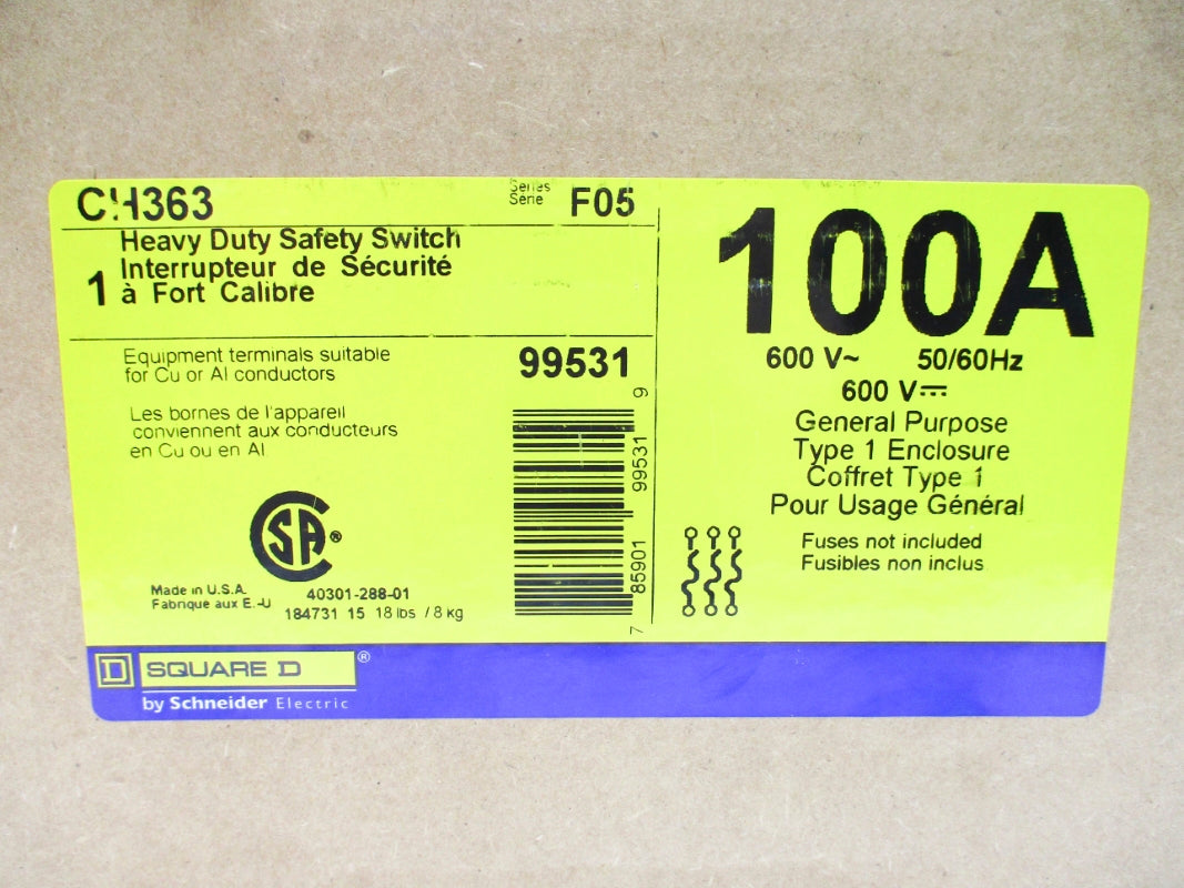 SQUARE D CH363 SER. F05 NSFS