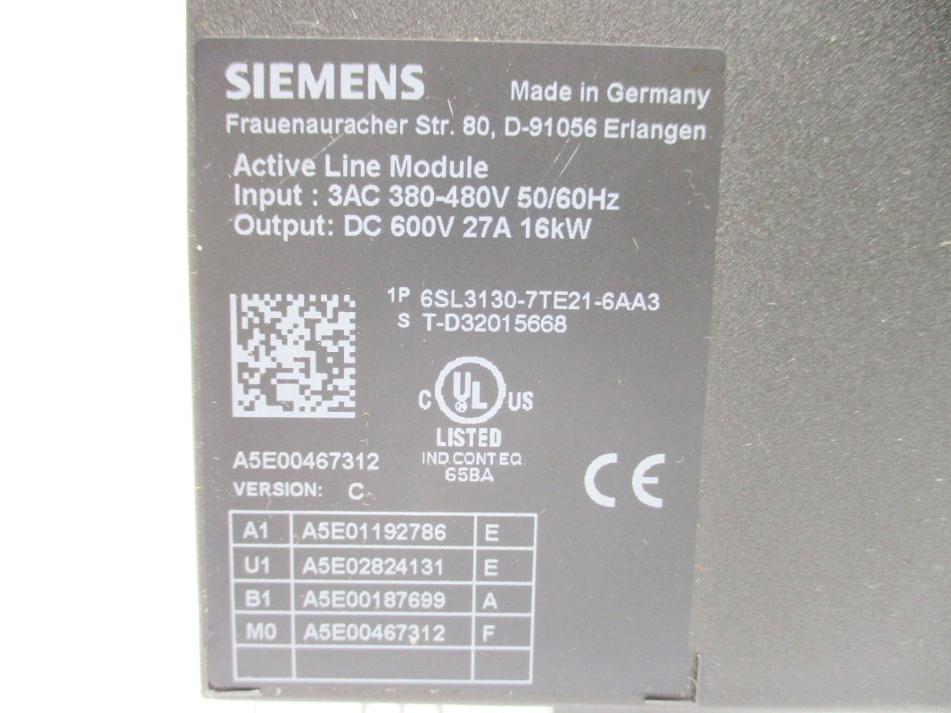 SIEMENS 6SL3130-7TE21-6AA3 NSNP