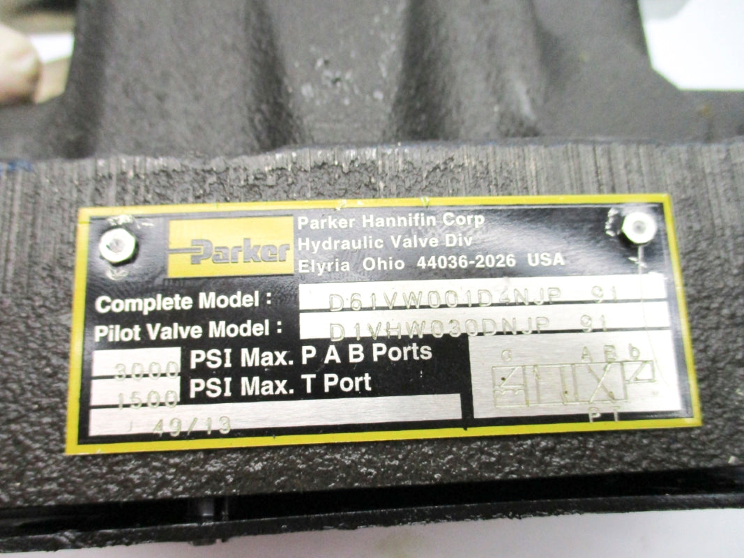 PARKER D61VW001D4NJP91 3000PSI 24VDC UNMP