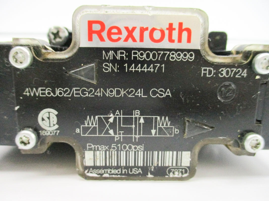 REXROTH R900778999 4WE6J62/EG24N9DK24LCSA 5100PSI NSNP