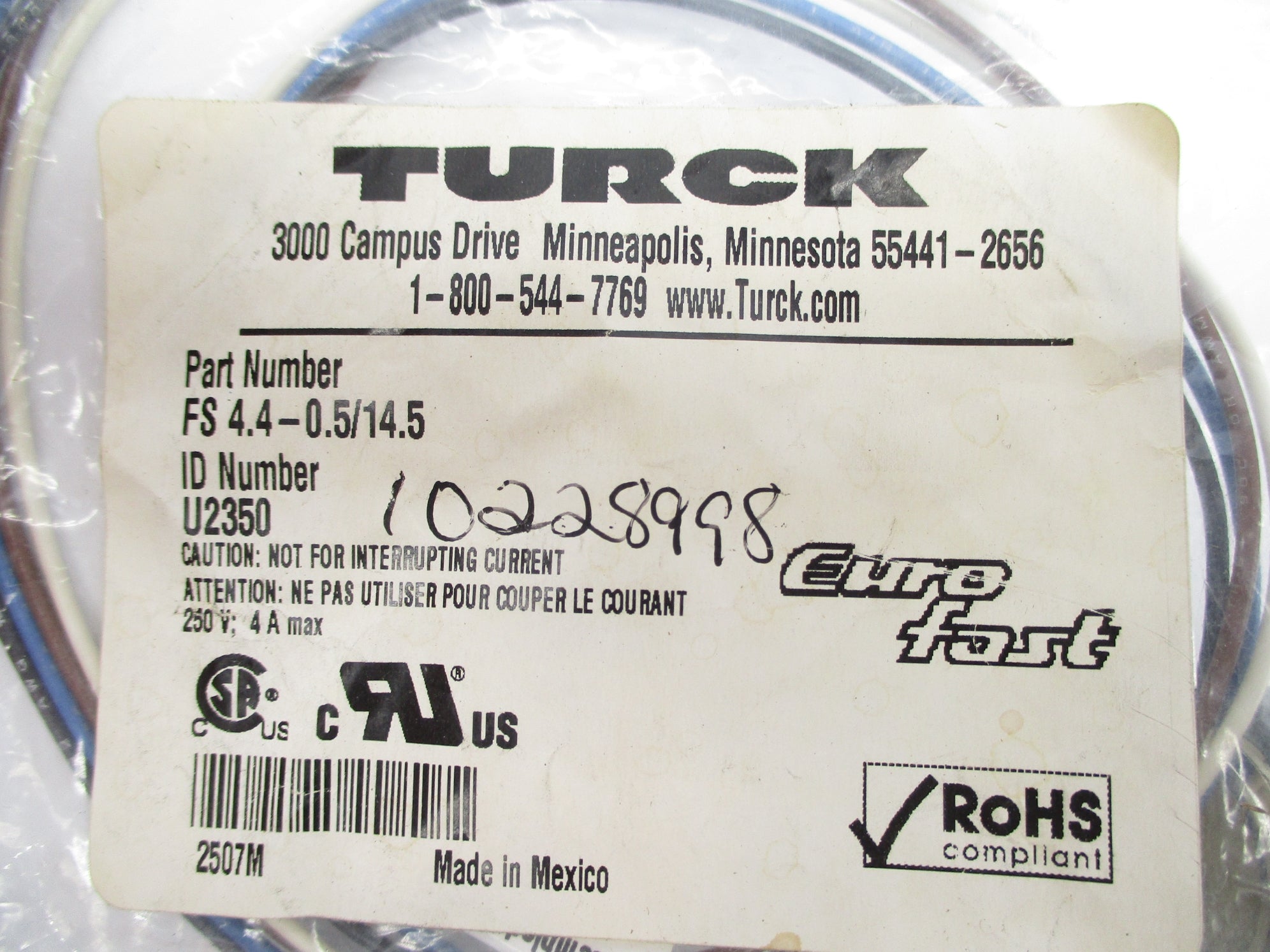 TURCK FS4.4-0.5/14.5 U2350 250V 4A NSMP