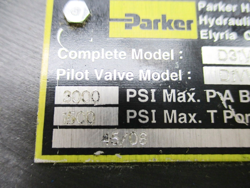 PARKER D31VW020D4NYCF43S82 1500-3000PSI 24VDC UNMP