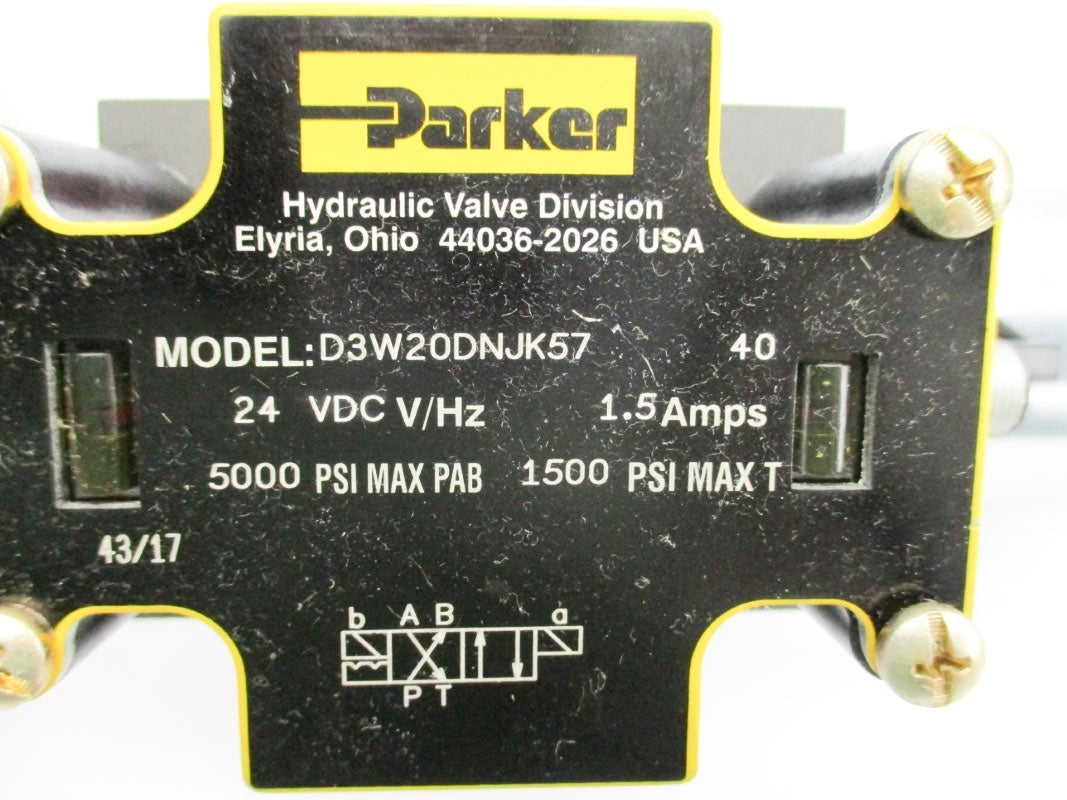 PARKER D3W20DNJK5740 1500/5000PSI 24VDC NSNP