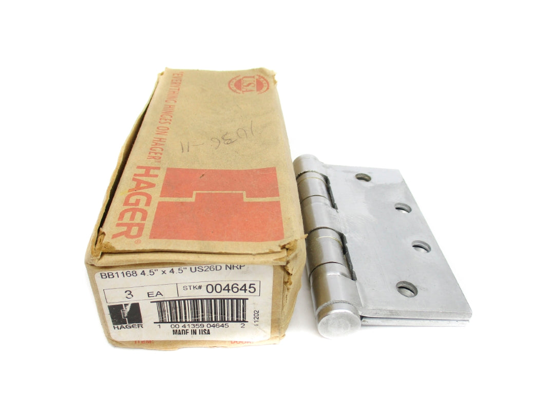 HAGER BB1168-4.5X4.5-US26D (PKG OF 3) NSMP