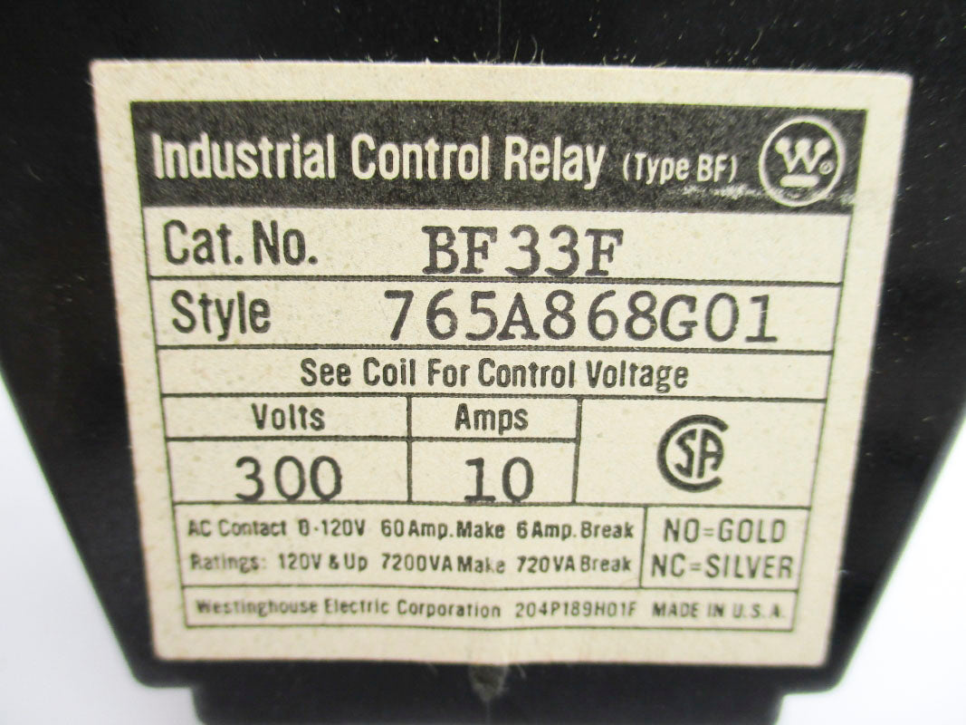 WESTINGHOUSE BF33F 765A868G01 110/120V 10A NSNP