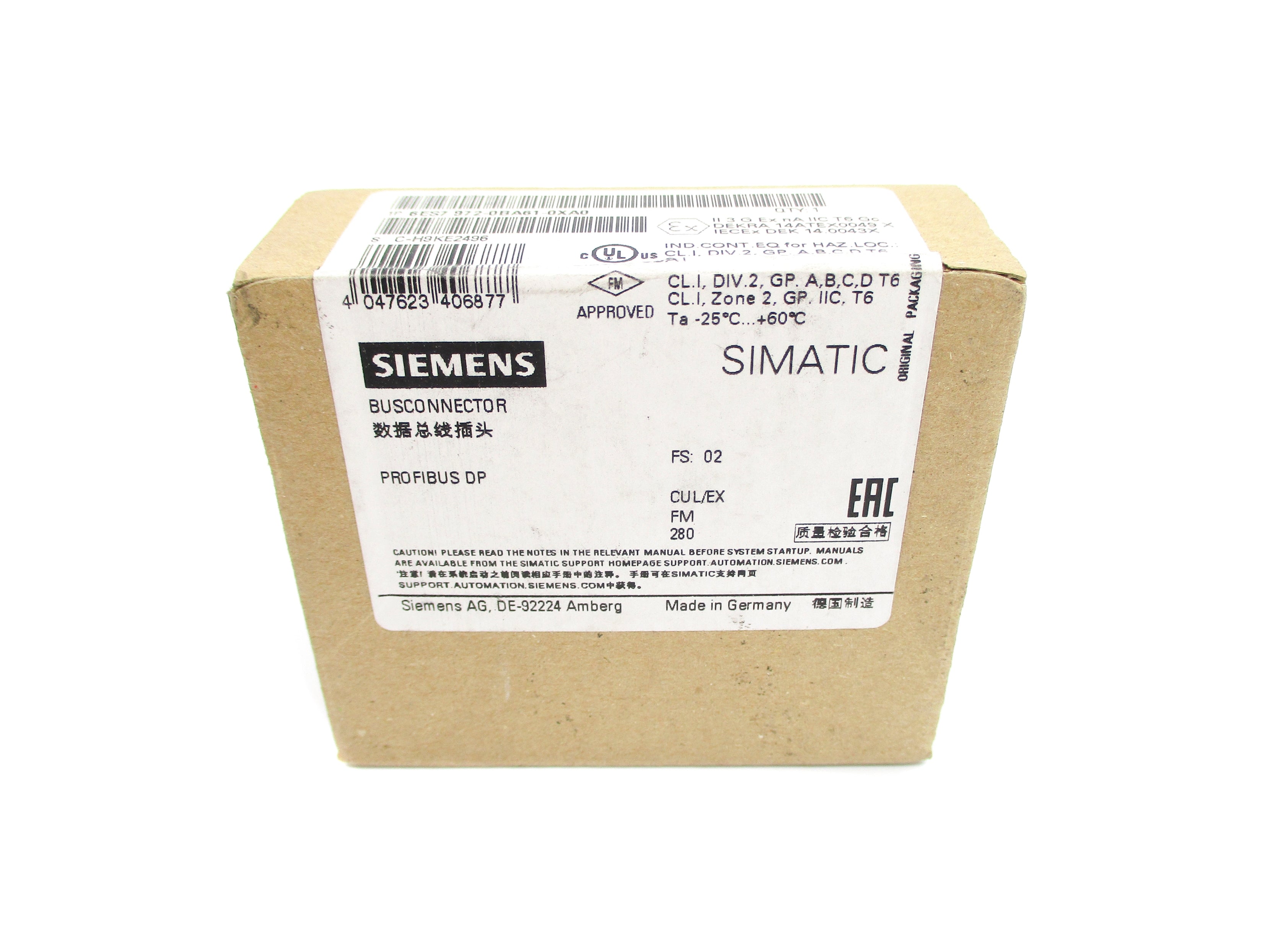 SIEMENS 6ES7972-0BA61-0XA0 NSFS