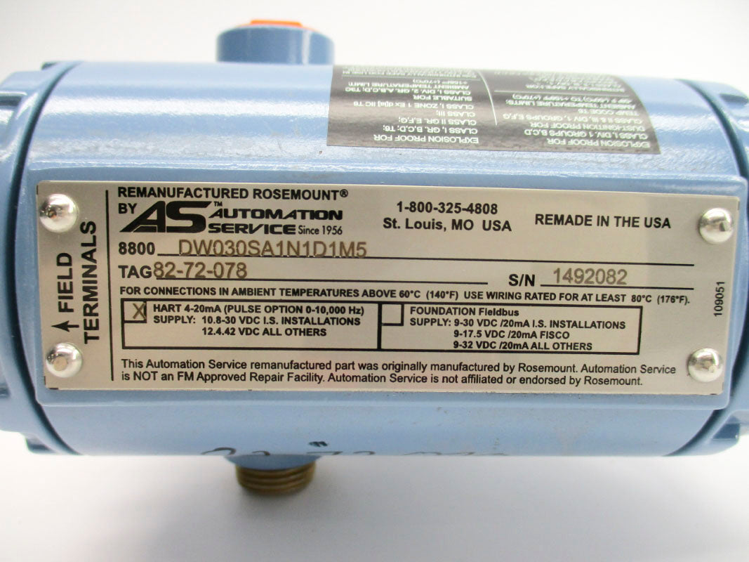 ROSEMOUNT 8800DW030SA1N1D1M5 REMAN