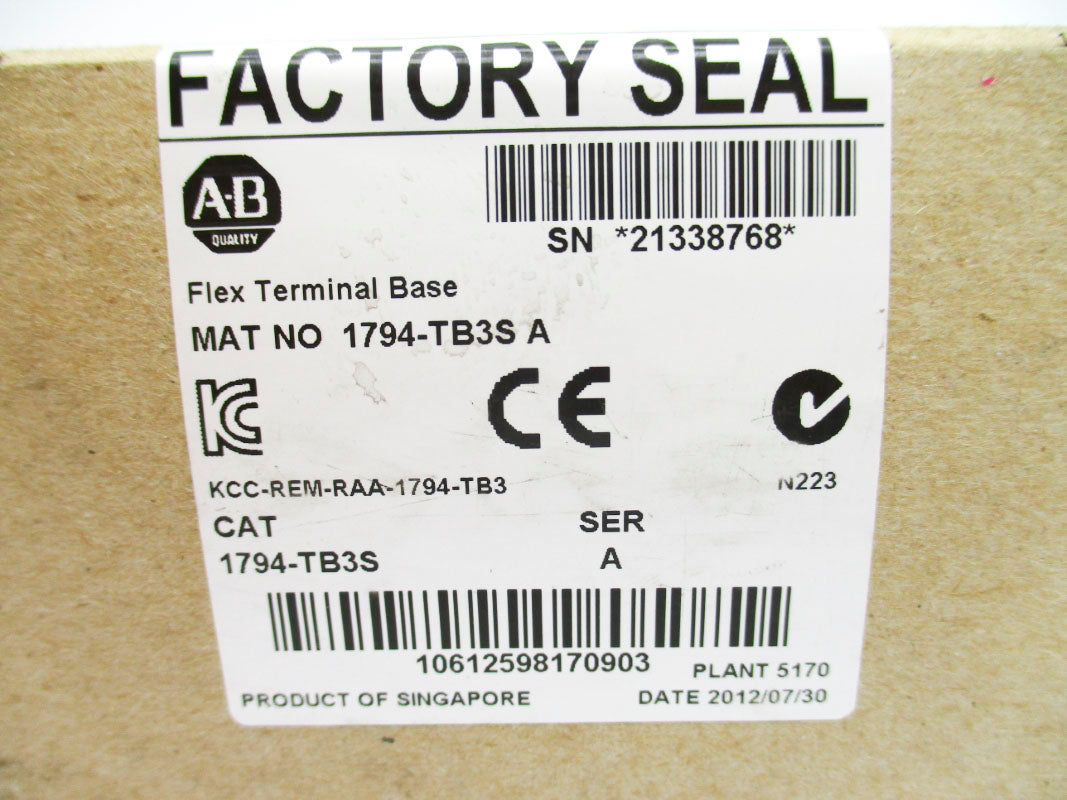 ALLEN BRADLEY 1794-TB3S SER. A DATE: 2012 NSFS